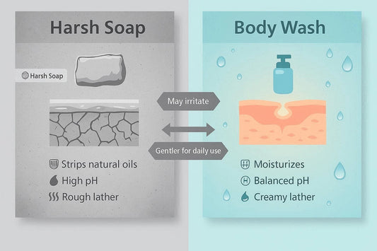 Body washes are better than harsh soaps