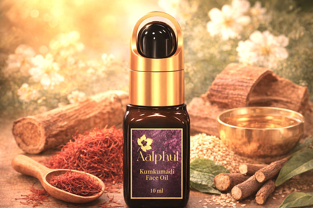 Aalphul Kumkumadi Oil(Tailam) deeply nourishes and enhances natural radiance overnight