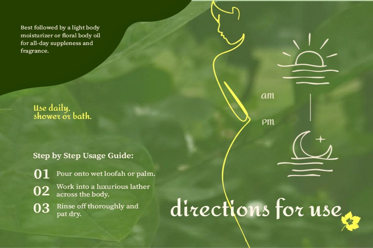 Skincare Ritual and usage directions for the Aalphul Jasmine & Mogra Body Wash