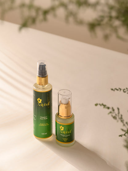 Aalphul Vitamin C Range Combo display image with the Vitamin C Face Wash and Serum bottles showcased