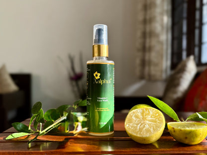Aalphul VitaminC Face Wash Bottle displayed with its natural ingredients