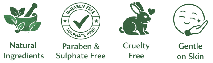 Aalphul Skincare Promise: Natural ingredients. No Parabens. No sulphates. Gentle on your skin & cruelty-free.