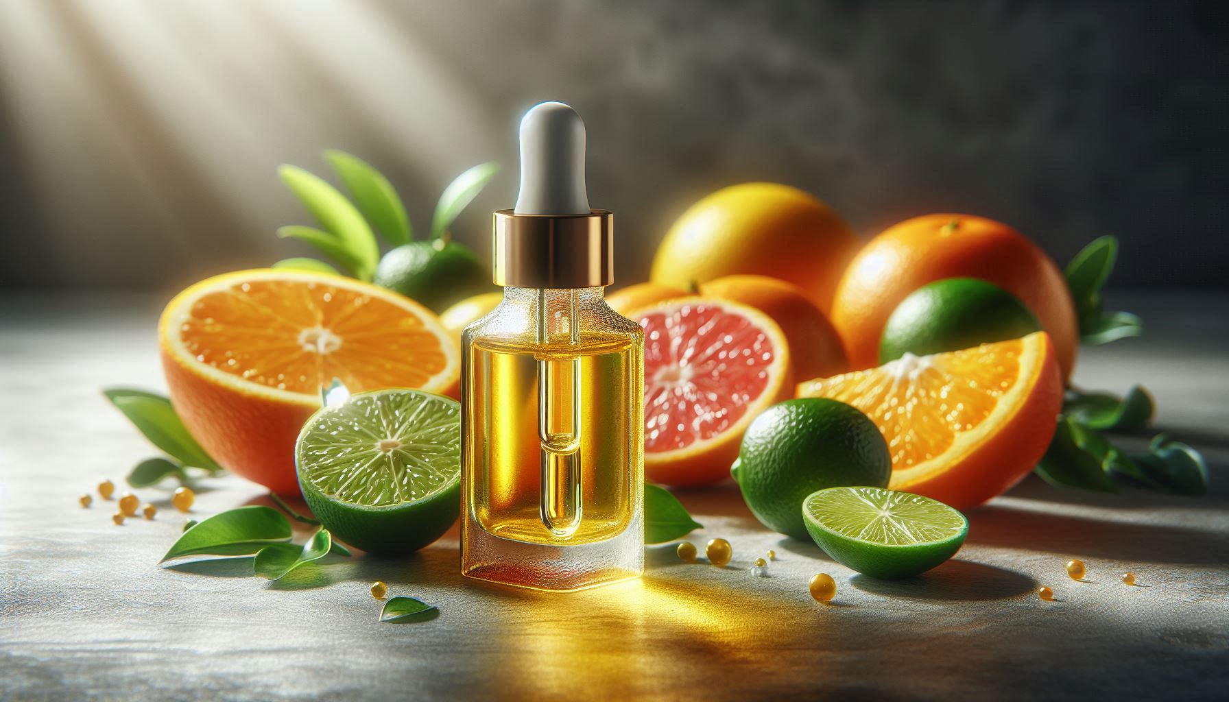 Vitamin_C_skincare_innovation_through citrus fruit extracts and modern elements like Hyaluronic Acid